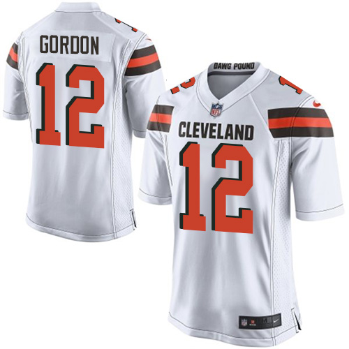 Men's Game Josh Gordon Nike Jersey White Road - #12 NFL Cleveland Browns